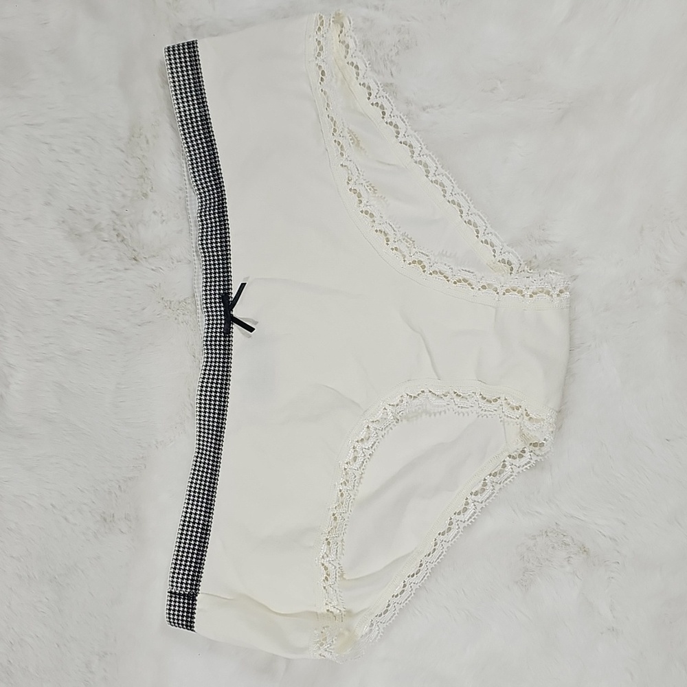 Gap Body Low Rise Hipster Cream & Black Panties Size Large